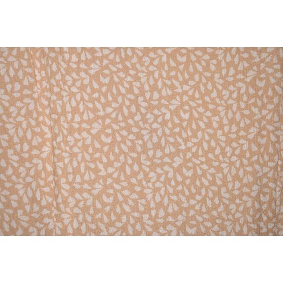 GB GIANNA BINI NEW $59 Flower Petal Printed Faux Wrap Ruffle Hem Dress Tan Large - Picture 3 of 4